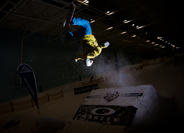 Jo Howard with a laid out backflip.
