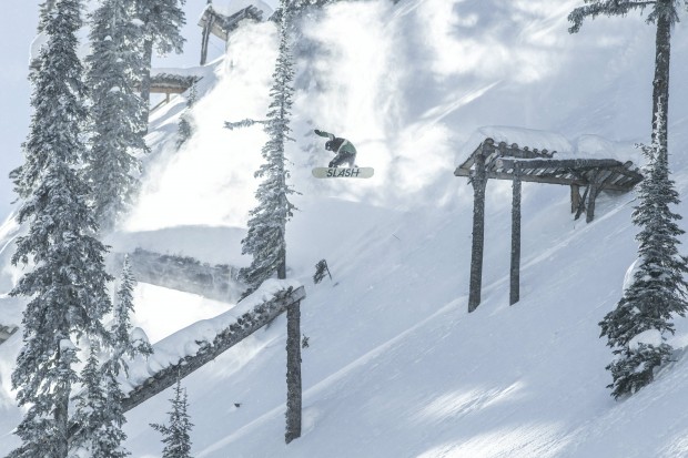 Gigi R&uuml;f on his way to winning last years Red Bull Ultra Natural, the closest contest we have to powsurfing at the X Games. For now. Photo: Scott Serfas