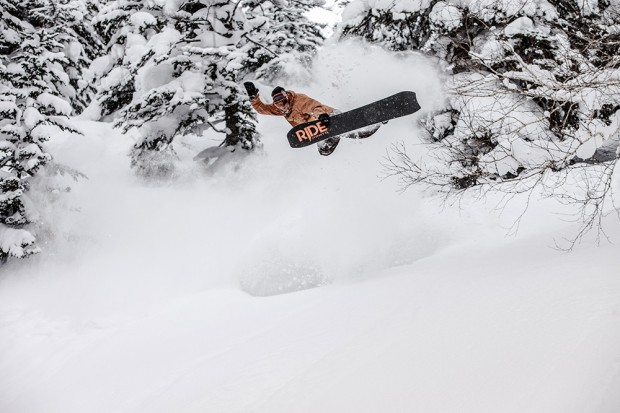 Jake Blauvelt with a swallow-tailed Ride board,  but is it even an odd shape these days? Photo: Scott Serfas