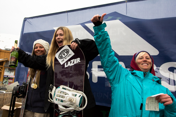 Ayla Thidling, Natalie Silkstone and Amelia Fisher on the women's podium. Photo: Sam McMahon